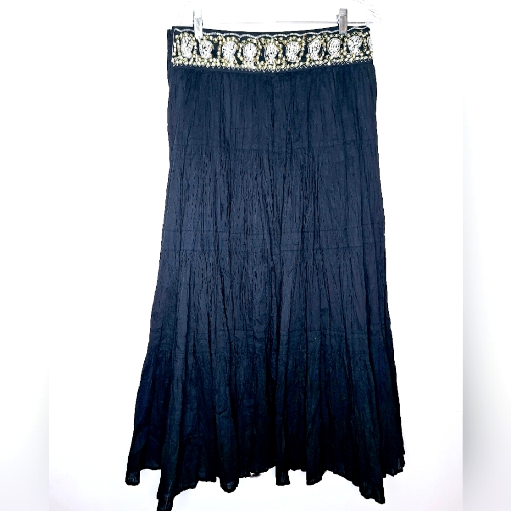 BCBGMAXAZRIA "The Bling Waist Bohemian" Bling waist ,crinckle boho skirt.